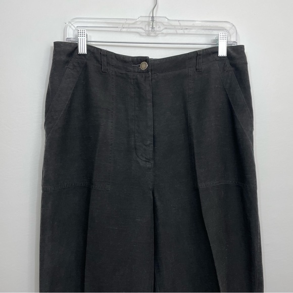 Fitigues Black Silk Linen Blend Pants - Picture 3 of 8